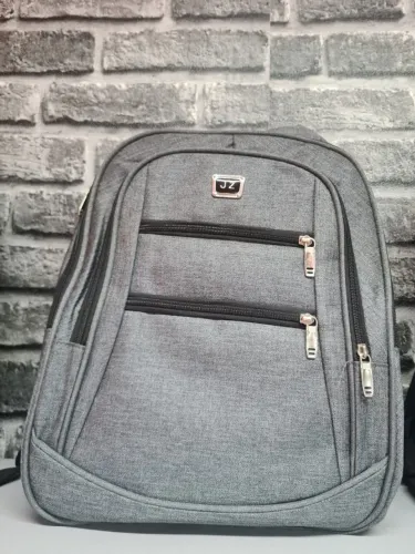 Mochila cinza casual de tecido