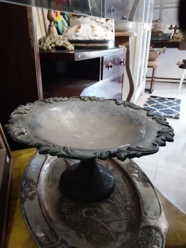 Fruteira estilo art deco banhada a prata