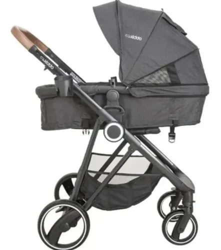 Oportunidade - Carrinho De Bebê Cosmos Bebê Conforto + Casulo Click Preto- Kiddo