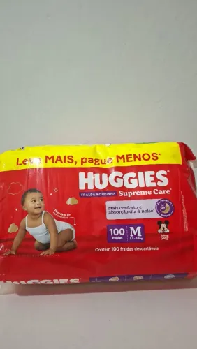 FRALDA HUGGIES ROUPINHA M 100 unidades