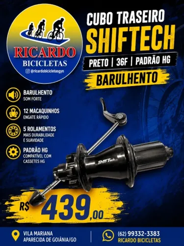CUBO TRASEIRO SHIFTECH PRETO 36F PADRAO HG BARULHENTO 12 MACAQUINHOS 5 ROLAMENTOS