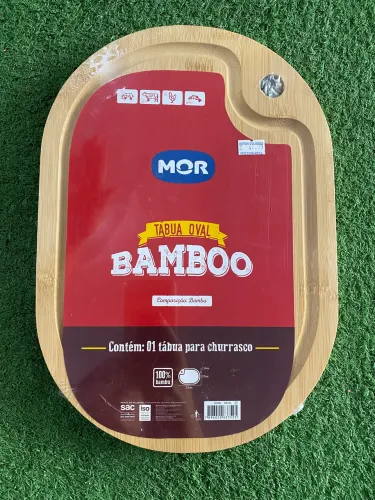 Tábua oval de bambu