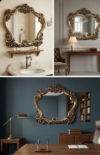 Espelho Decorativo Barroco Clássico Moldura Resina