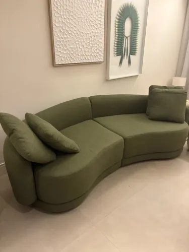 Sofá Abracasa/ferrari design curvo verde Muito Novo!