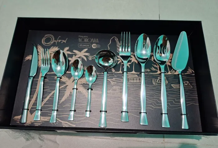Faqueiro Oxford Noronha com 64 peças em aço inox 