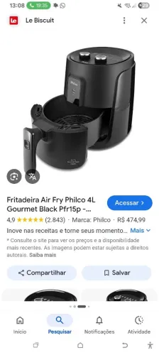 Airfry 4 litro usada