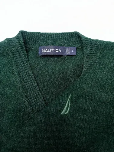 Colete de Tricô NAUTICA Pulôver 100% Lã