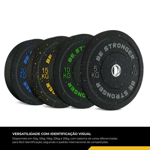 Anilha Olímpica Bumper 5kg até 10kg Profissional Emborrachado Crossfit Musculação