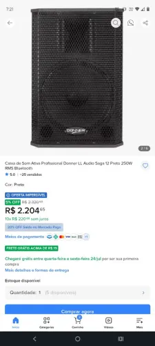 Vendo duas caixas uma Ativa e outra passiva.