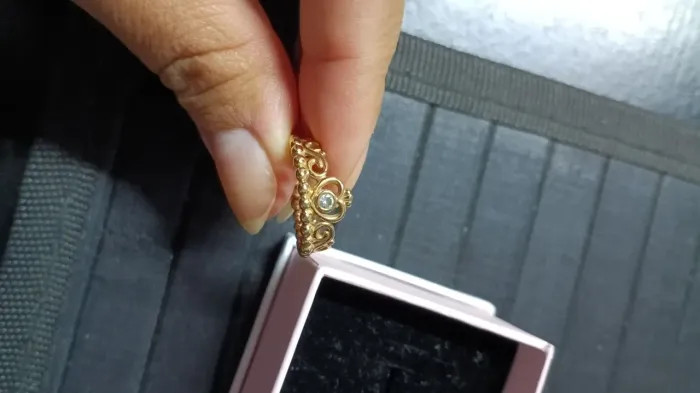 Anel Pandora Jewelry Princess Tiara Crown Cubic Zirconia Ring in Pandora Rose<br>
