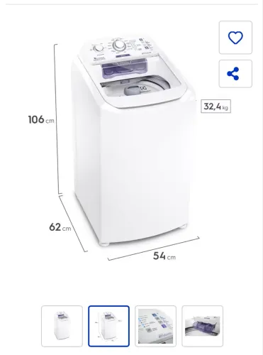 Máquina de Lavar 8,5kg Electrolux LAC09 Turbo Economia, Jet&Clean e Filtro Fiapos - 127V