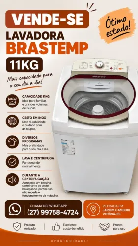Máquina de Lavar Brastemp 11kg - Funcionando