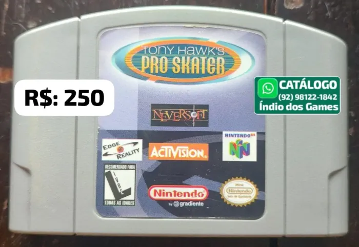 Tony Hawk's Pro Skater Gradiente = R$: 250
