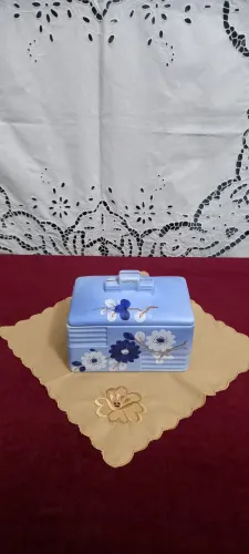 Antiga Caixa Art Deco De Faiança Alemã Decada De 50