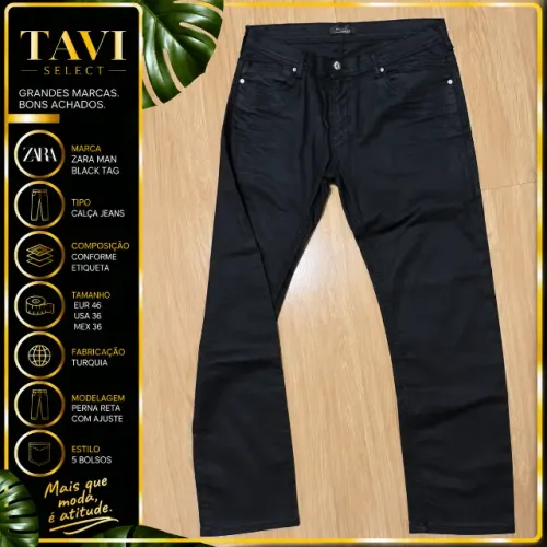 Calça Zara Man Black Tag - Tam. 46 BR