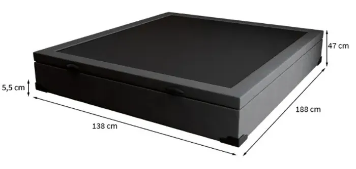 Base Box Casal com Baú Martin Premium Suede Grafite 