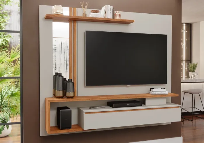 Painel Treviso Permobili 100% MDF, para TVs até 55 Polegadas - Entrega Imediata;