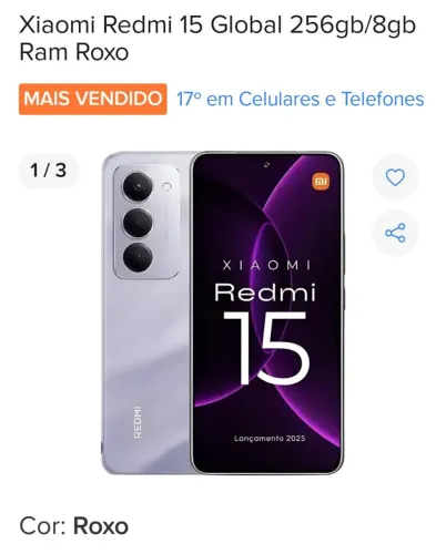 Xiaomi redmi 15 global 256 gb