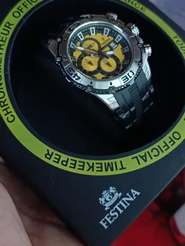 Relógio Festina Crono bike Amarelo Zero Na Caixa 