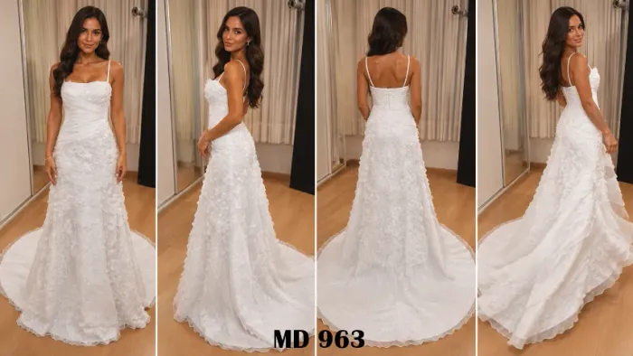 Vestido De Noiva Princesa Babados Em Cascata Organza Tam 46 e 48 Novo