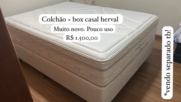 Colchão + box casal herval (muito novo)