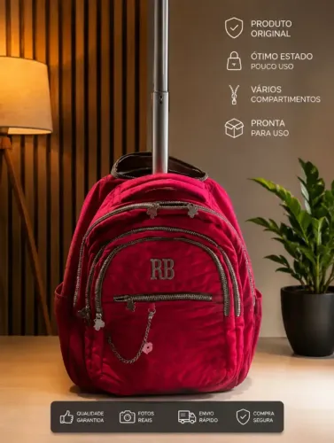 mochila rebecca bonbon carrinho rodinha original