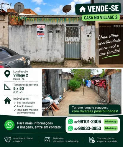 Vendo casa no Village 2, tamanho 5x50