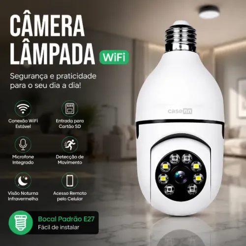 Kit 2 Câmeras Lampada De Segurança Ip Wifi Com Visão Noturna Interna Externa App Yoosee Es