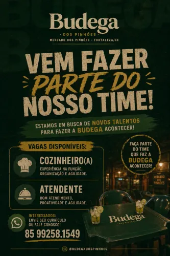 VAGA PRA COZINHEIRO(A) E ATENDENTE