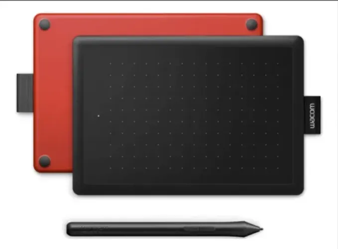 Mesa Digitalizadora One By Wacom CTL472, Pequena, Cor Preto e Vermelho