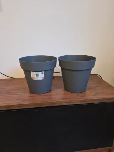 Vasos para planta, cor cinza, novo , kit com 2 vasos