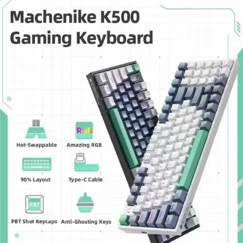 Teclado Gamer Machenike K500-B94, Switch Red retroiluminação RGB