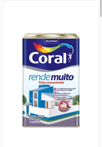 2 Tintas Acrílicas Fosco Standard Rende Muito 18L Branco Neve - Coral