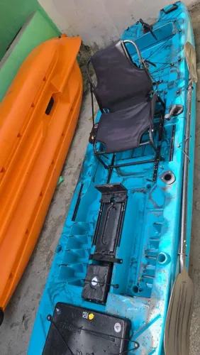 Caiaque dourado + motor elétrico 54lb Marine sports + bateria 70aH