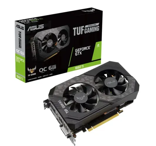 Placa de Vídeo Asus NVIDIA GeForce GTX 1660 TI O6G EVO OC TUF Gaming, 6GB GDDR6, Preto -