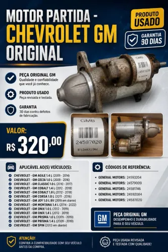 MOTOR DE ARRANQUE ORIGINAL GM - USADO