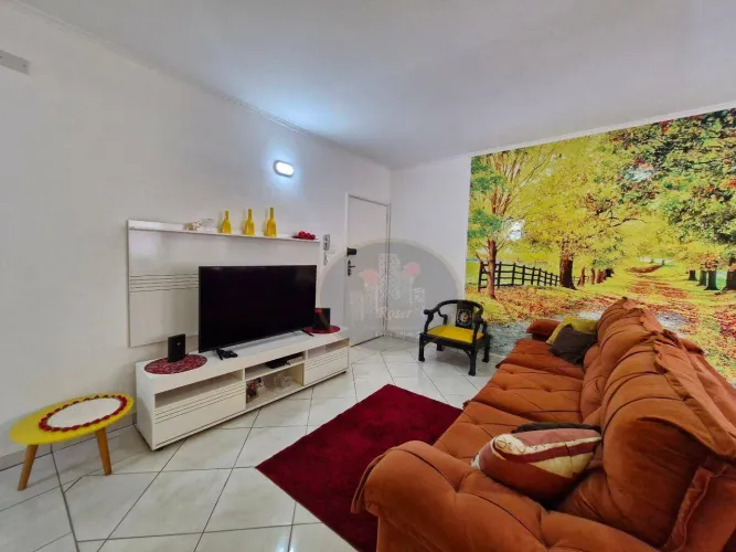 Apartamento com 2 quartos mobiliado para alugar em prédio frente mar no Gonzaga em Santos