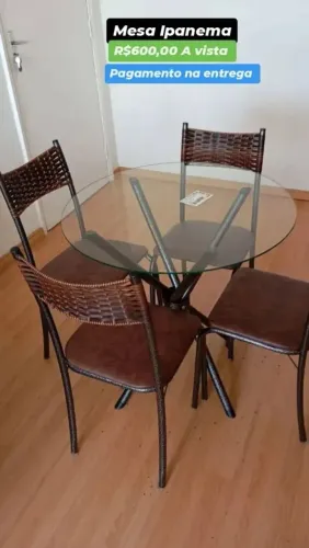 Mesa Ipanema 4 cadeiras pagamento na entrega 