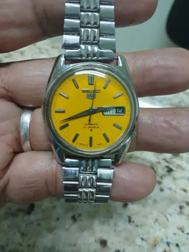SEIKO 5 MODELO 6119 MOSTRADOR AMARELO FUNCIONANDO 100%