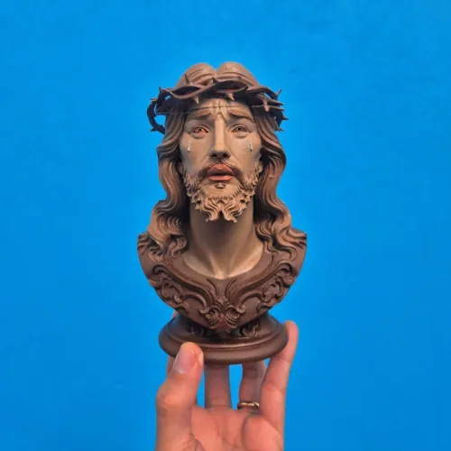Busto de Jesus Cristo 18 cm | impresso em alta resolução e pintado 100% à mão
