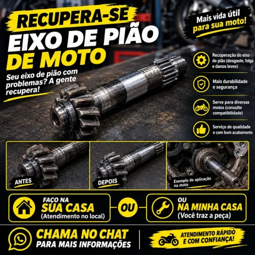 RECUPERO EIXO DE PIÃO DE MOTO