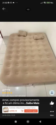 Colcha inflável queem
