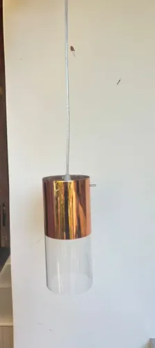 Lustre " Pendente Redondo Rosê Gold "