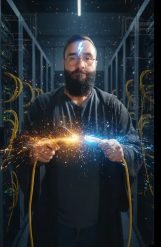 Cabo de rede e roteador 