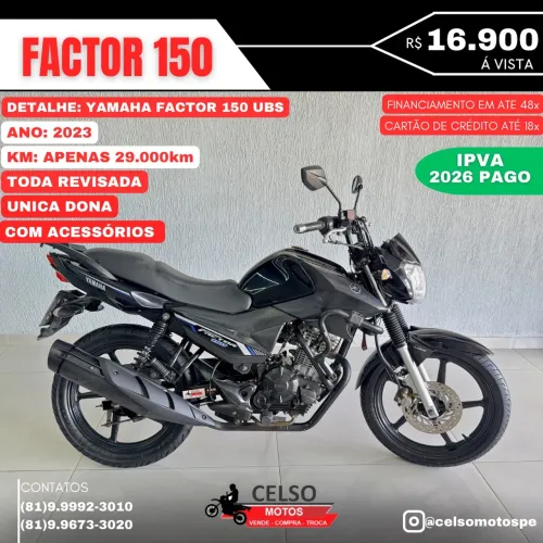 FACTOR 150 2023 UBS c/29.000km IPVA26 PAGO FINANCIO 48x ACEITO SUA MOTO