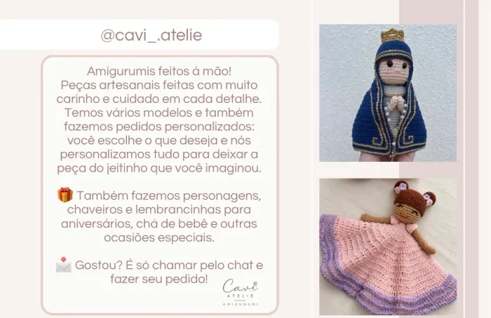 Amigurumi em crochê feito à mão | Personalizados