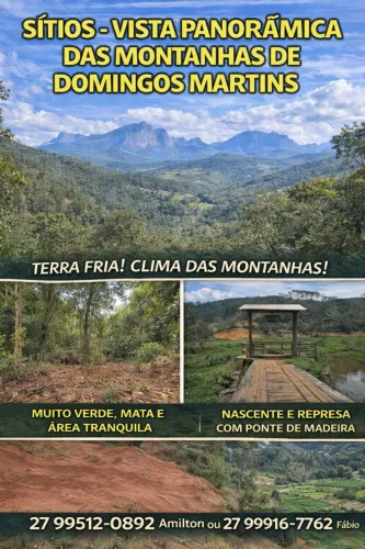 Sítios Vista Panorâmica Montanhas Domingos Martins Terra Fria, parcelo cartório, troco<br>,