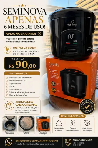 Panela de arroz seis meses de uso na garantia