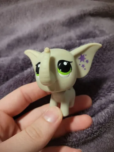 Littlest Pet Shop Elefante Cinza Olhos Verdes Original Hasbro
