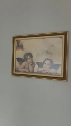 Quadro decorativo - Anjos/Querubins com moldura clássica